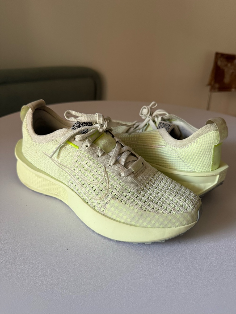 Nike Women's Athletic Running Shoes in Pale Yellow